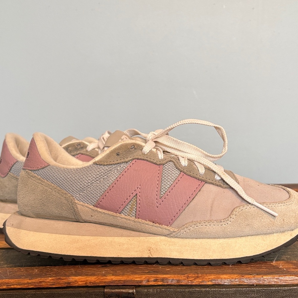 New Balance Women's Mauve and Beige Sneakers